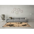 thumbnail image 3 of Ahgly Company Indoor Round Abstract Brown Modern Area Rugs, 3' Round, 3 of 4