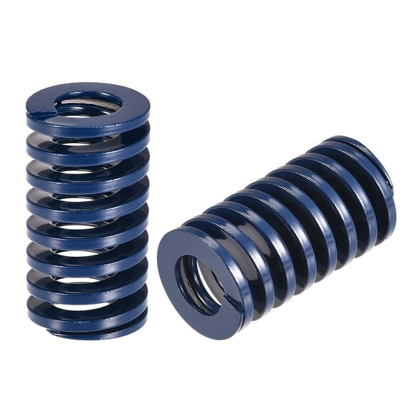 Uxcell Die Spring 2 Pack 20mm OD 35mm Long Spiral Stamping Light Load Compression Die Springs, Blue