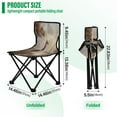 thumbnail image 3 of 600D Oxford Camping Chair Portable Foldable Chair Supports 220 lbs for Picnic, Fishing, Backpacking Oil Painting Of Giraffe, 3 of 8
