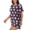 thumbnail image 2 of Fotbe Pink Groovy Disco Ball Print Pajama Set for Women 2 Piece Loungewear Short Sleeve Tops and Shorts Set Soft Sleepwear-Large, 2 of 7
