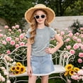 thumbnail image 2 of JUMEYU Tshirts for Kids Girls Tops for Girls Short Sleeve Shirt Girls Summer Tops Square Neck Slim Fit Tops Basic Tee Size 7-8 (Grey,7-8 Years), 2 of 8