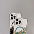 thumbnail image 4 of For iPhone 14 Pro Case Compatible with MagSafe Epoxy Marble Texture PC TPU Phone Cover - Green, 4 of 5