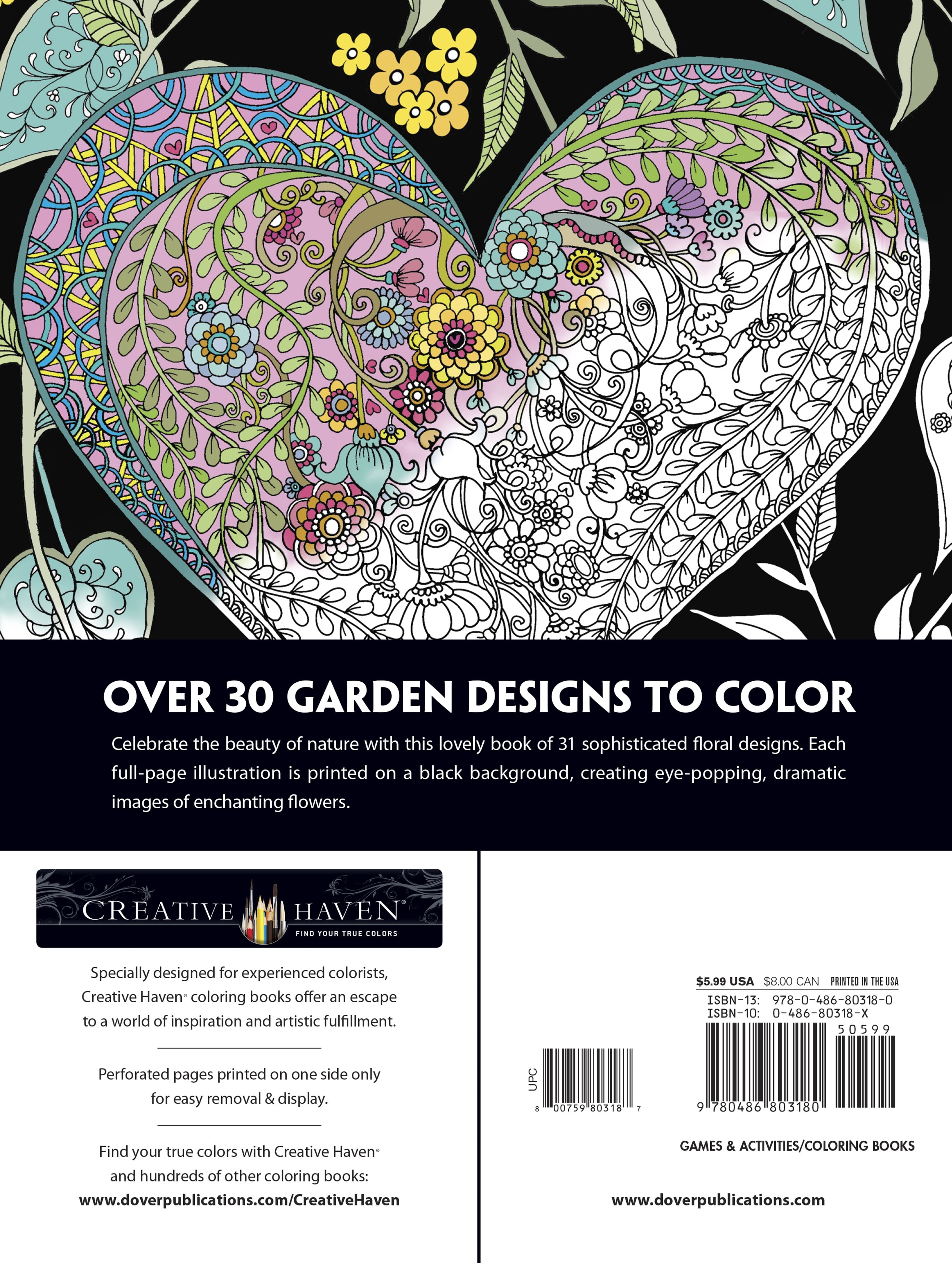 Creative Haven: Midnight Garden Coloring Book-Softcover - Walmart.com