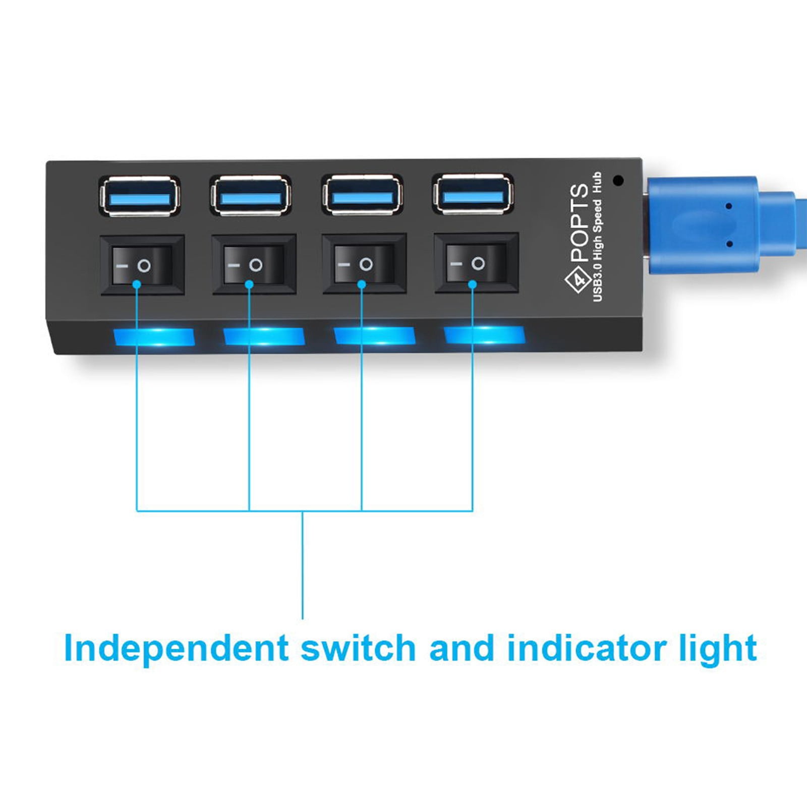 3 Set of USB HUB 3.0 4 Port Multiple Expander Multi USB Splitter Hub Use Power Adapter Computer Accessorie