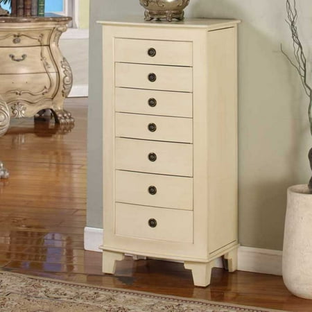 Cayman Locking Jewelry Armoire - Cream
