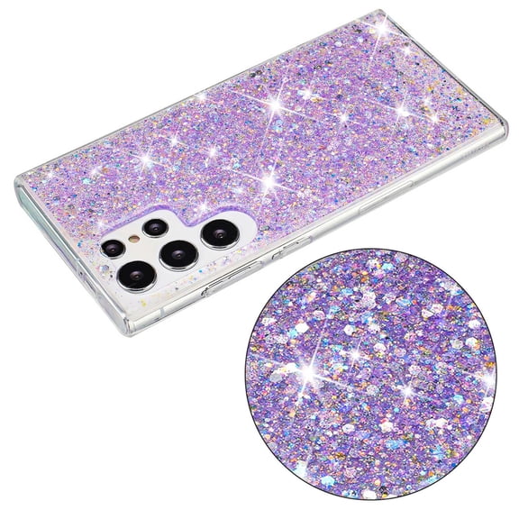 Compatible with Samsung Galaxy S25 Ultra Case, Glitter Bling Shockproof Anti-Scratch Anti-fall Ultra Slim Thin Fit Phone Case Cover for Girls Women,Trendy Sparkle Protective Case,Purple