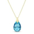 thumbnail image 3 of Galaxy Gold 14K Solid Yellow Gold 16" Station Necklace with Natural Briolette Blue Topaz, 14"-24" Sizes, December Birthstone, Symbol of Calm, 3 of 5