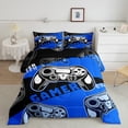 thumbnail image 3 of Feelyou Gaming Gamer Kids Bedding Comforter Set, Game Gamepad Controller Twin Comforter Sets, Blue Cartoon Style Reversible Bedding Set, Super Cozy Room Decor, 2-Piece, 3 of 9