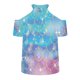 thumbnail image 4 of Tops con estampado de hombros descubiertos de manga corta con cuello en V para mujer Pompotops hkajfhjk466933, 4 of 4