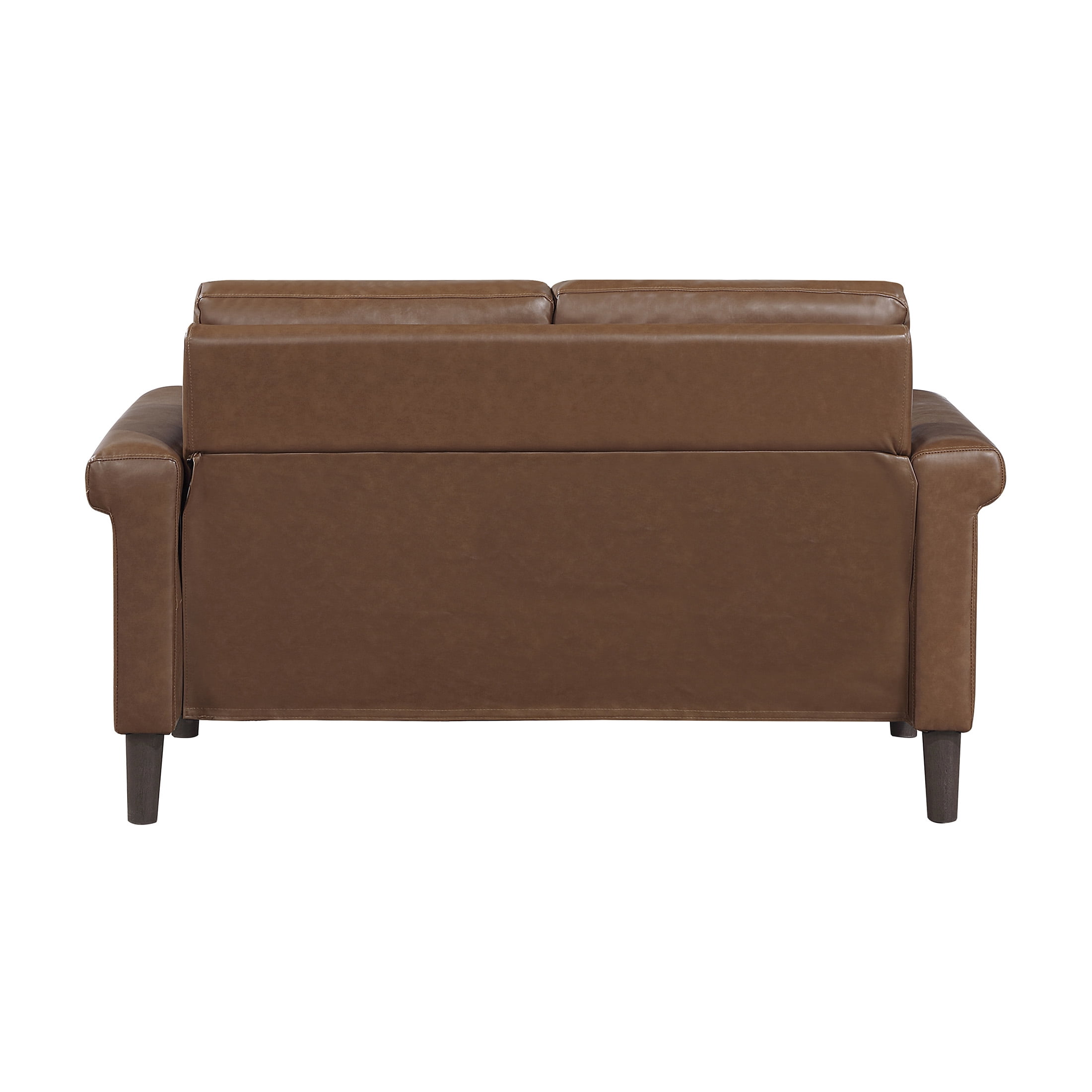 OakvillePark Hartwell Faux Leather Love Seat with Nailhead Trim, Chocolate