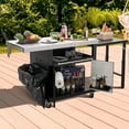 thumbnail image 3 of Feasto Grill Table, Outdoor Kitchen Island With 2 Foldable Side Tables, Stainless Steel Top For Outdoor Kitchen Cabinets, 3 of 9