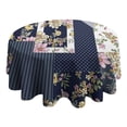 thumbnail image 4 of Pioneer Flower Floral Print Pattern Round Tablecloth 60"x60",Wrinkle Wipeable Table Cloth for Kitchen Dining Room Picnic Patio Party, 4 of 6