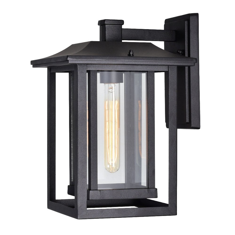 CWI Lighting Winfield 1 Light Farmhouse Metal Outdoor Wall Light in Black