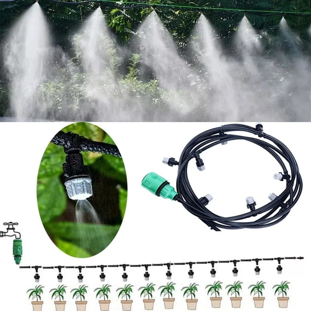 10m Garden Irrigation Hose Kit: Efficient Misting & Drip System for Plants