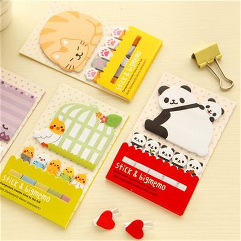 Animal Cat Panda Cute Kawaii Memo Sticky Notes Planner Sticker Paper BookmaBLUS 