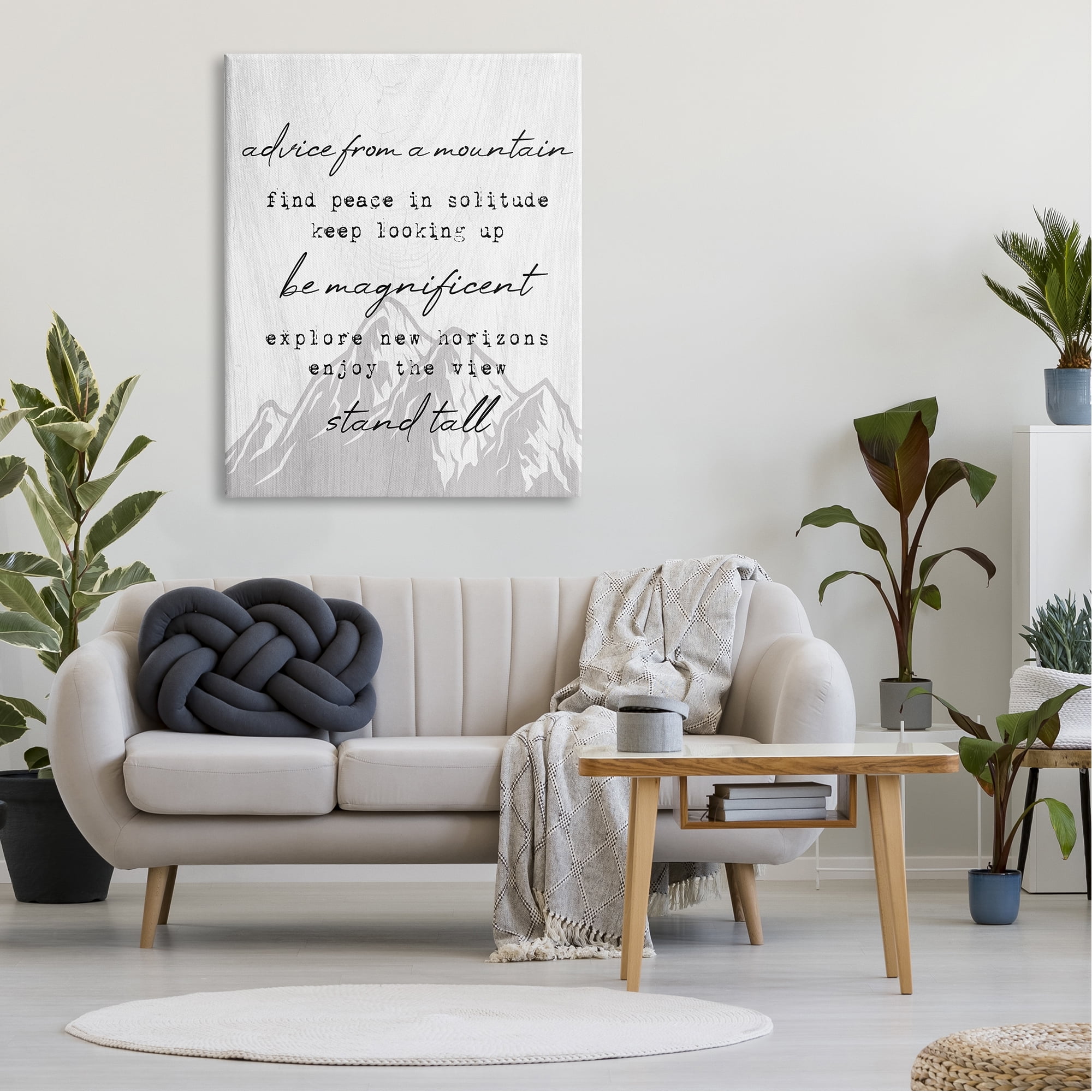 Stupell Industries Advice From Mountains Rustic Motivational Adventure Quote Canvas Wall Art, 36 x 48, Design by Lil' Rue