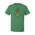 thumbnail image 2 of Trippy Mandala Nautical Colorful Mosaic Anchor | Mens Fashion Graphic T-Shirt, Kelly, Large, 2 of 4