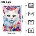 thumbnail image 3 of White Cat Flowers Floral Ring Binder Notebook Journey Note Diary College Ruled Spiral Notebook Study Loose Leaf Paper A5 60 Pages, 3 of 8