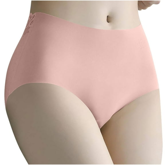 Gmluru Women'S Panties Solid Color Lace Pattern High Waist Waist Pink Underwear Plus Size XL