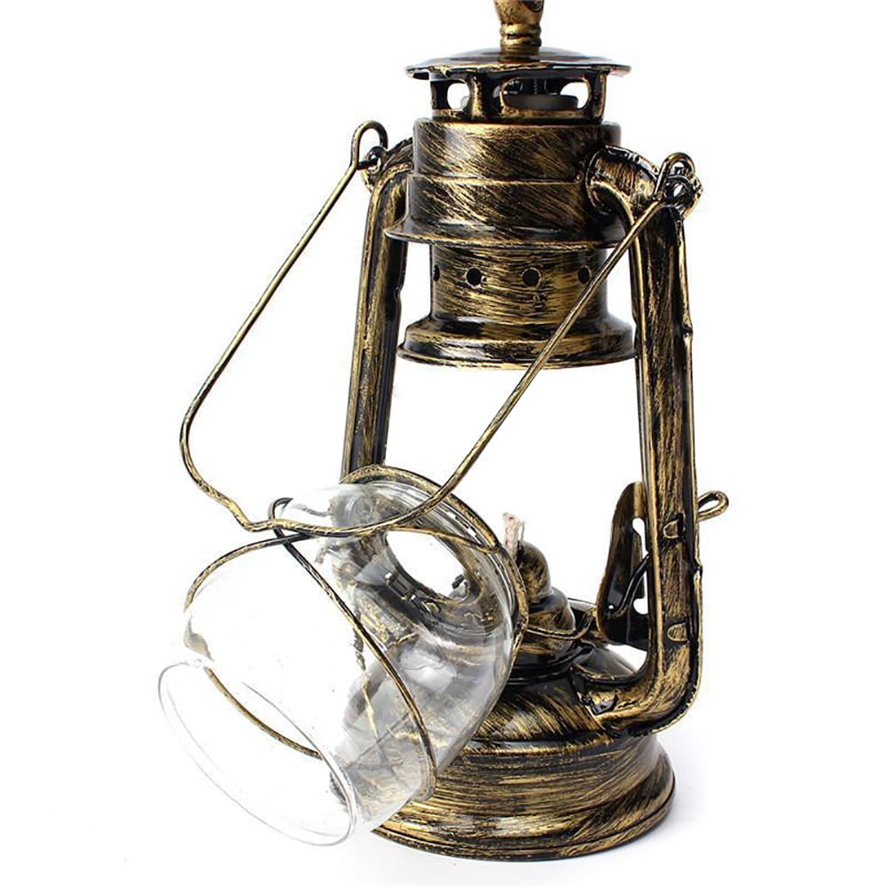 Rustic Wall Mounted Light Fixture Vintage Lantern Pendant Light Small Hanging Lighting with Glass Shade for Loft Farmhouse, Bronze