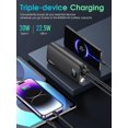 thumbnail image 7 of Portable Charger ,40000mAh Power Bank PD 30W Quick Charging, Flashlight for Camping or Emergency Use,LED Power Percentage Display(Carbon Black), 7 of 7
