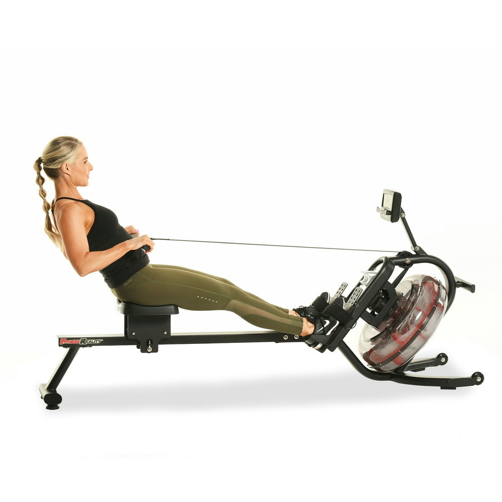 FITNESS REALITY 3000WR Bluetooth Water Rower Rowing Machine with HIIT