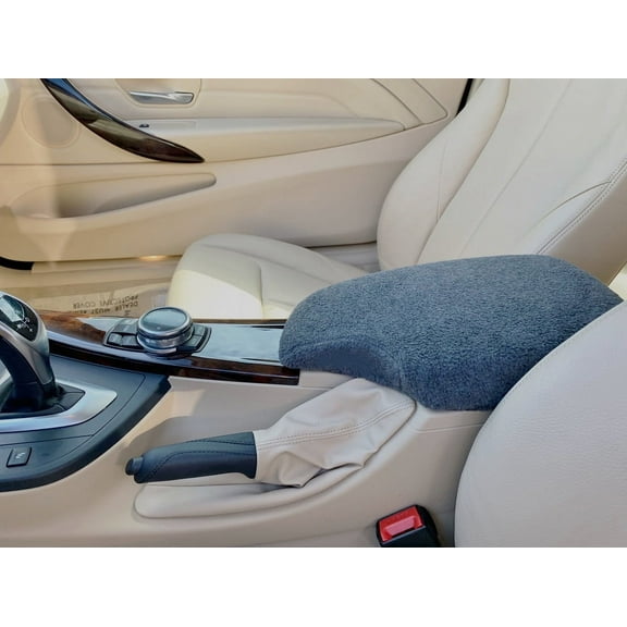 Auto Console Covers- Fits the BMW 3 Series (All Trim Levels) 2012-2019 Center Console Armrest Cover Anti-Pill Fleece Fabric- Dark Gray