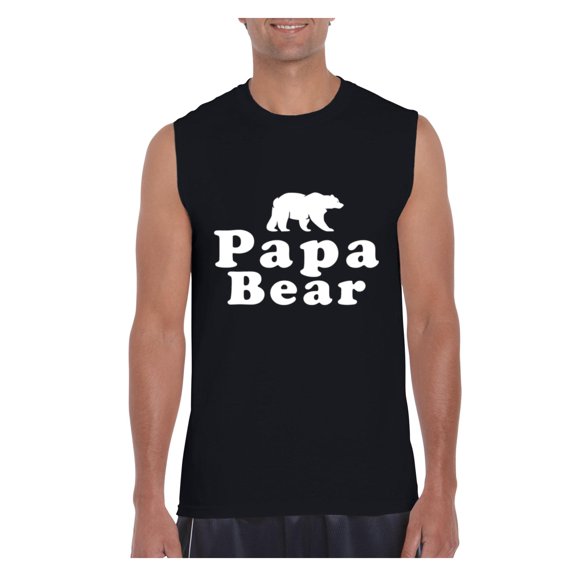 MmF - Men's Graphic T-Shirt Sleeveless, up to Men Size 3XL - Papa Bear