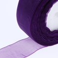 thumbnail image 3 of Cinta Sólida de Tul Soledad Carrete Envoltura de Regalos Manualidades Morado Oscuro Sheer Organza Ribbon, 3 of 8