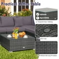 thumbnail image 6 of Gymax 7PCS Patio Rattan Sectional Sofa Set Outdoor Furniture Set w/ Grey Cushions, 6 of 10