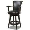 thumbnail image 2 of Home Square 2 Piece 26" Swivel Faux Leather Counter Stool Set in Vintage Brown, 2 of 11