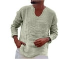thumbnail image 1 of FAIWAD Mens V Neck Tunic Tops Long Sleeve Solid Color Pullover Tops Spring Trendy Lightweight Tops, 1 of 6