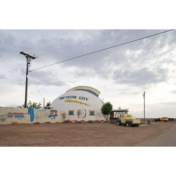 Print: On Route 66--Worlds Longest Map Of Route 66, Meteor City, Arizona