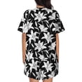 thumbnail image 3 of Bixox Women's Lilies Flowers Printed Pajama Set 2 Piece Lounge Set Top and Shorts Soft Pajamas, Shorts with Pockets, 3 of 7