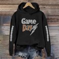 thumbnail image 4 of Moxiu Womens Oversized Hoodie Fleece Rugby Graphic Hoodie Y2K Pullover Sweater Game Day Hooded Sweatshirts with Pockets 2025 Black,XXL, 4 of 7