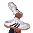 thumbnail image 4 of Womens Vintage Color Block Casual Sneakers Black White Faux Suede Non Slip Gum Rubber Sole Lace Up for Walking Commute Daily Wear Ladies Shoes 42, 4 of 7
