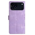 thumbnail image 3 of Leather For iPhone 17 Pro Case Cherry Blossom&Butterfly Embossed Flip Wallet Leather Case with Card Holder Magnetic Closure Shockproof Kickstand Protective Phone Cases Cover,Purple,For iPhone 17 Pro, 3 of 8