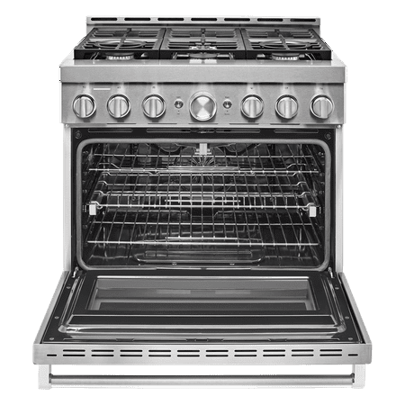 KitchenAid - Commercial-Style 5.1 Cu. Ft. Slide-In Gas True Convection Range with Self-Cleaning - Stainless steel