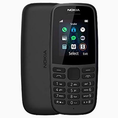 Nokia 105 SINGLE SIM 4MB ROM + 4MB RAM (GSM Only | No CDMA) Factory Unlocked 2G Cellphone (Black) - International Version