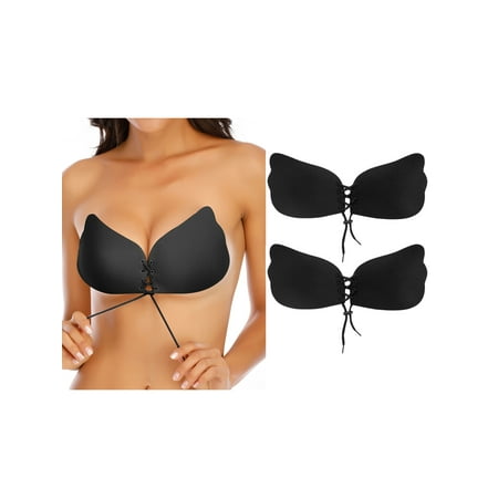 YouLoveIt 2 pairs Silicone Invisible Bra Invisible Bra for Women Self-Adhesive Breast Lift Push Up Bra  Women Silicone Bra  Strapless Backless