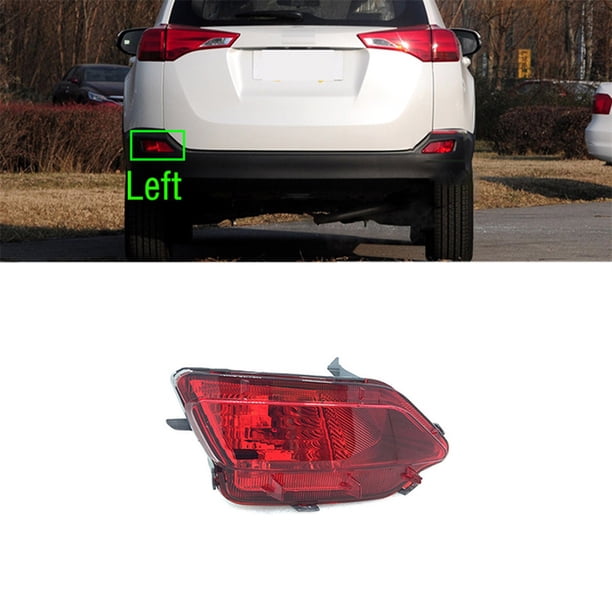 Pair Of Left & Right Rear Bumper Reflector Lamps For 2013-2015 Toyota RAV4 – Red, Direct Fit