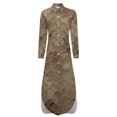 thumbnail image 5 of Marble Texture Print Shirt Dress Long Sleeve Street Fashion V Neck Oversized Casual Dress Women Evening Dress, 5 of 7