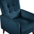 thumbnail image 5 of Recliner Chair,Modern Accent Chair Reading Armchair with Adjustable Backrest Footrest,Upholstered Tufted Wingback Chair with Solid Wood Legs,Comfy Single Sofa Club Chair for Living Room Office,Navy, 5 of 7