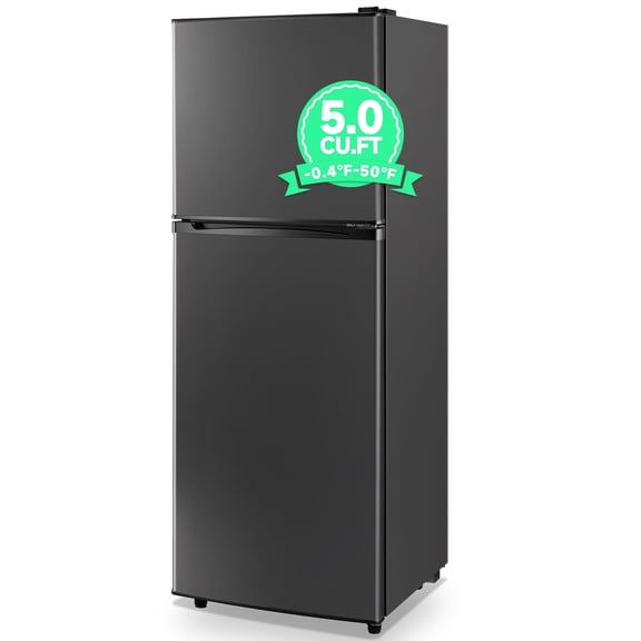 TACOOL5.0 Cu.ft Small Refrigerator Mini Fridge for Bedroom Drink Holder Large Capacity Suit for Home, Apartment, Office Dark Grey