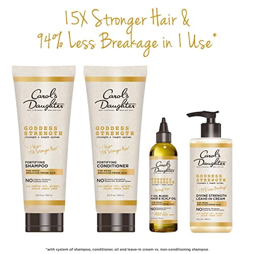 Carol's Daughter Goddess Strength Sulfate Free Shampoo with Castor Oil, Anti Frizz Hair Product, 11 fl oz