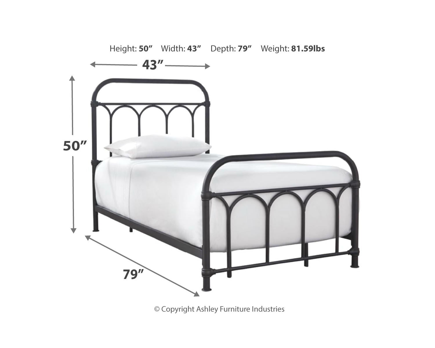 Nashburg king deals metal bed