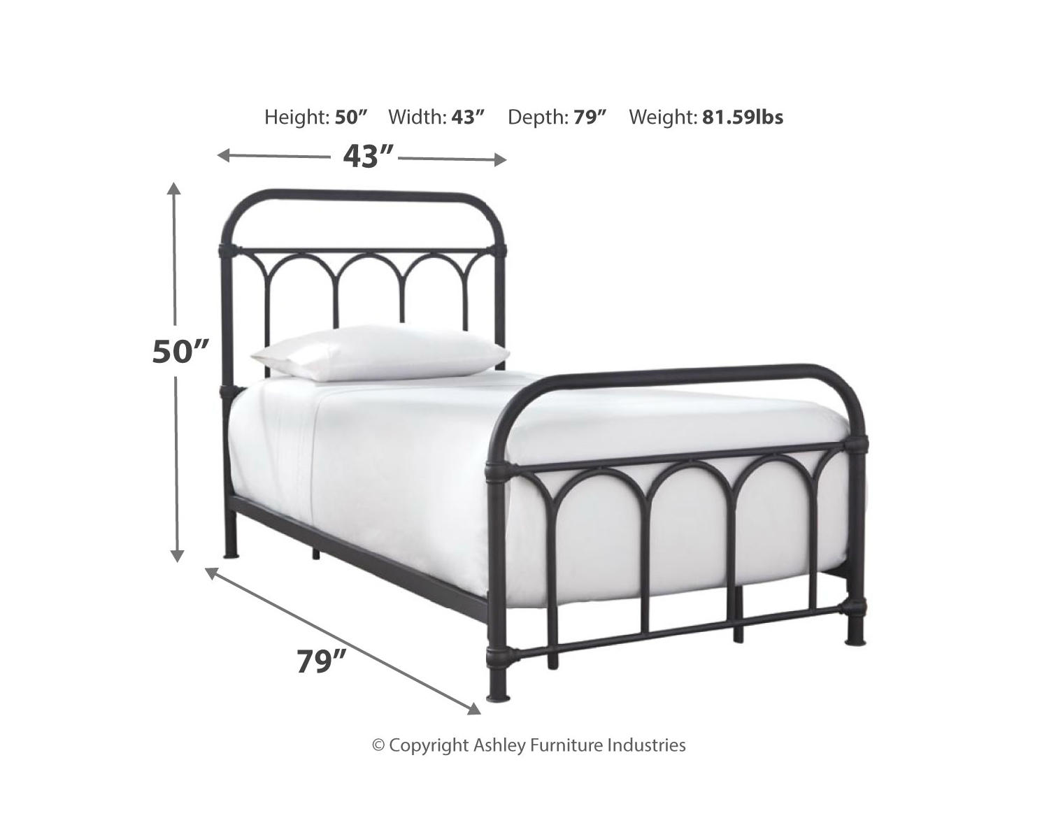 Signature Design by Ashley Casual Nashburg Twin Metal Bed  Black - image 4 of 8