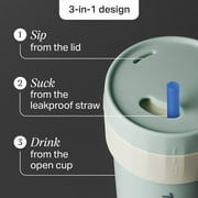 Tommee Tippee 3-in-1 Insulated Toddler Convertible Cup, 18m+, 10oz, Spill-Proof, Mint, 1 Pack