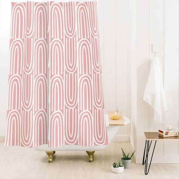 Society6 Mirimo White Bows On Pink Shower Curtain 71" x 74"