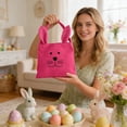 thumbnail image 4 of QuanTara Easter Bunny Ear Handbag, Linen Gift Packaging Tote Bag with Drawstring, Reusable Festival Decorative Bag for Gifts & Parties (15.35x8.46in), 4 of 9
